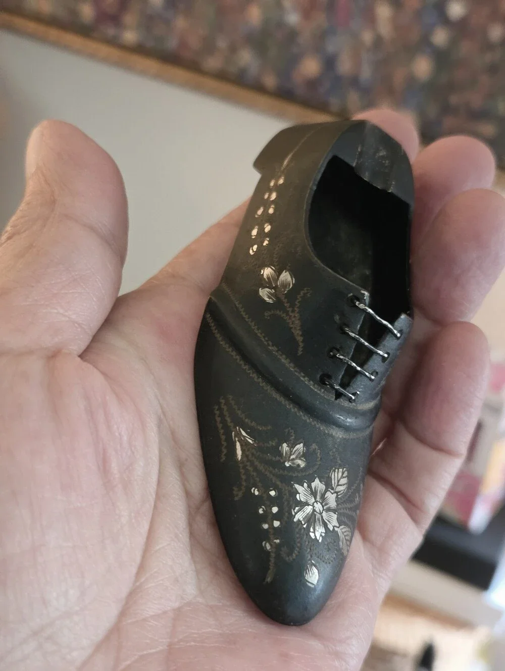 Vintage Mini Silver Bronze Shoe Ashtray